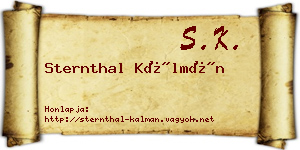 Sternthal Kálmán névjegykártya